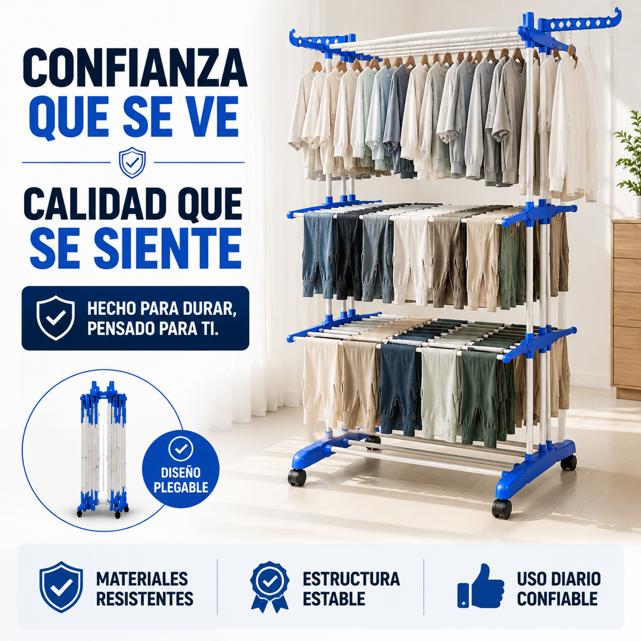 Tendedero de ropa plegable