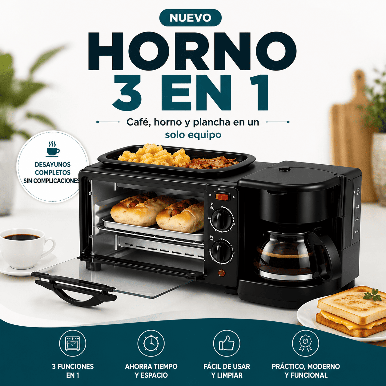 Horno Eléctrico 3 EN 1 Sokany