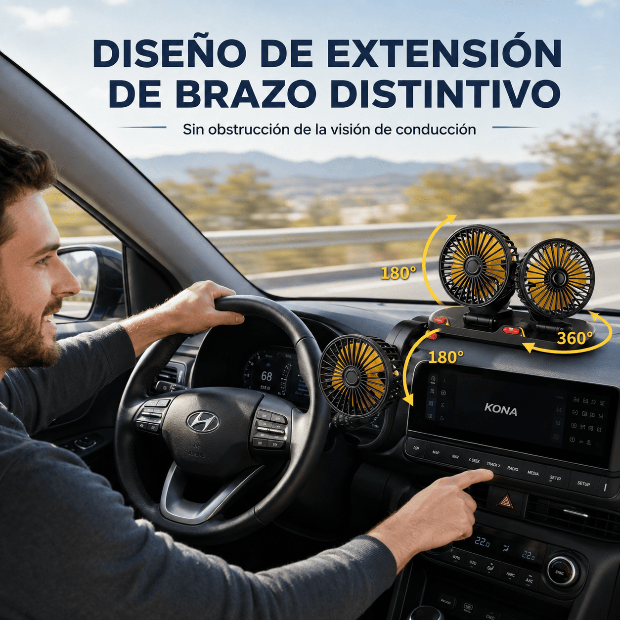 Ventilador Triple para Auto 360°