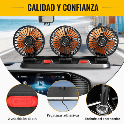 Ventilador Triple para Auto 360°