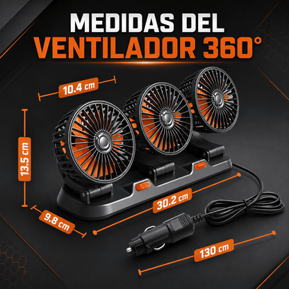 Ventilador Triple para Auto 360°