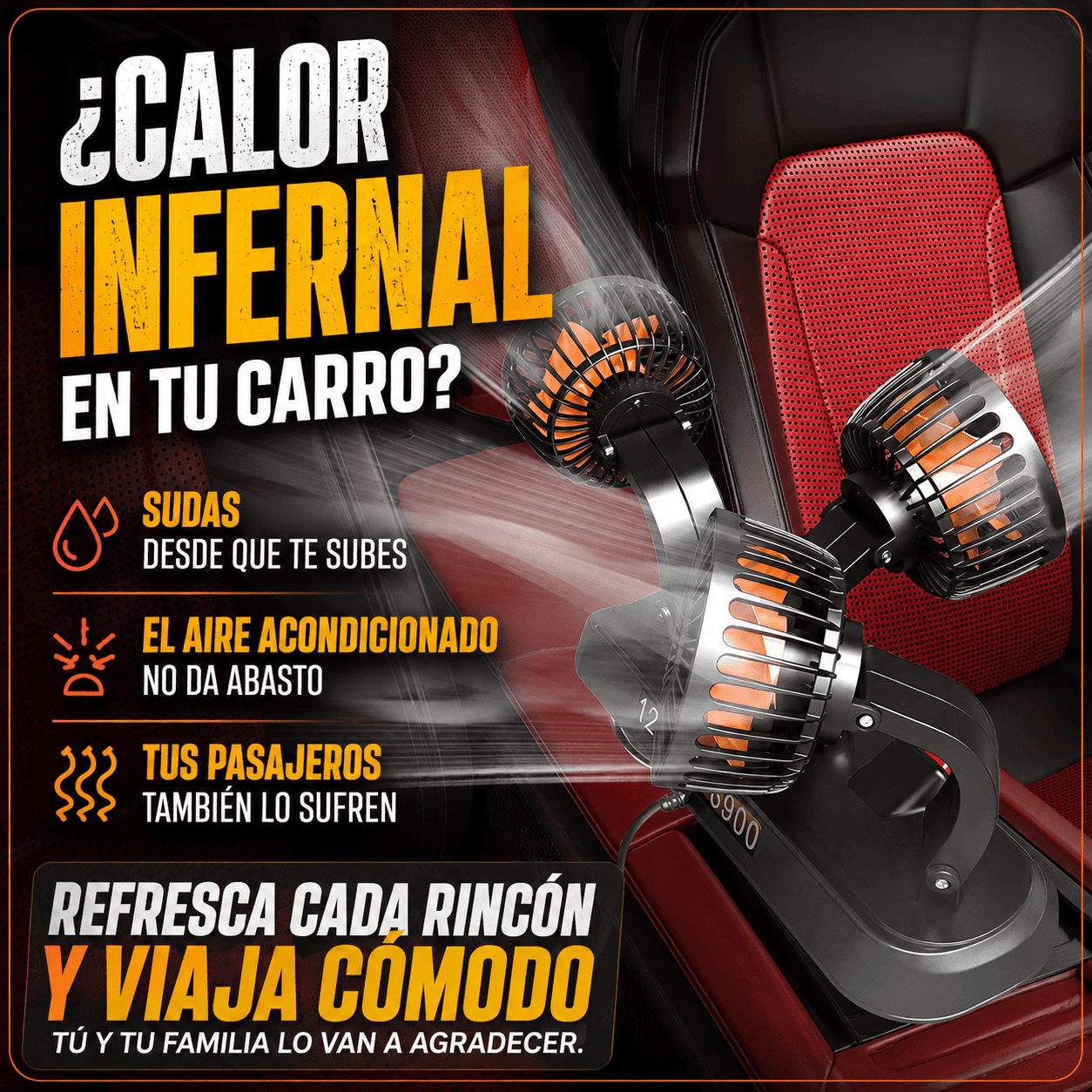 Ventilador Triple para Auto 360°