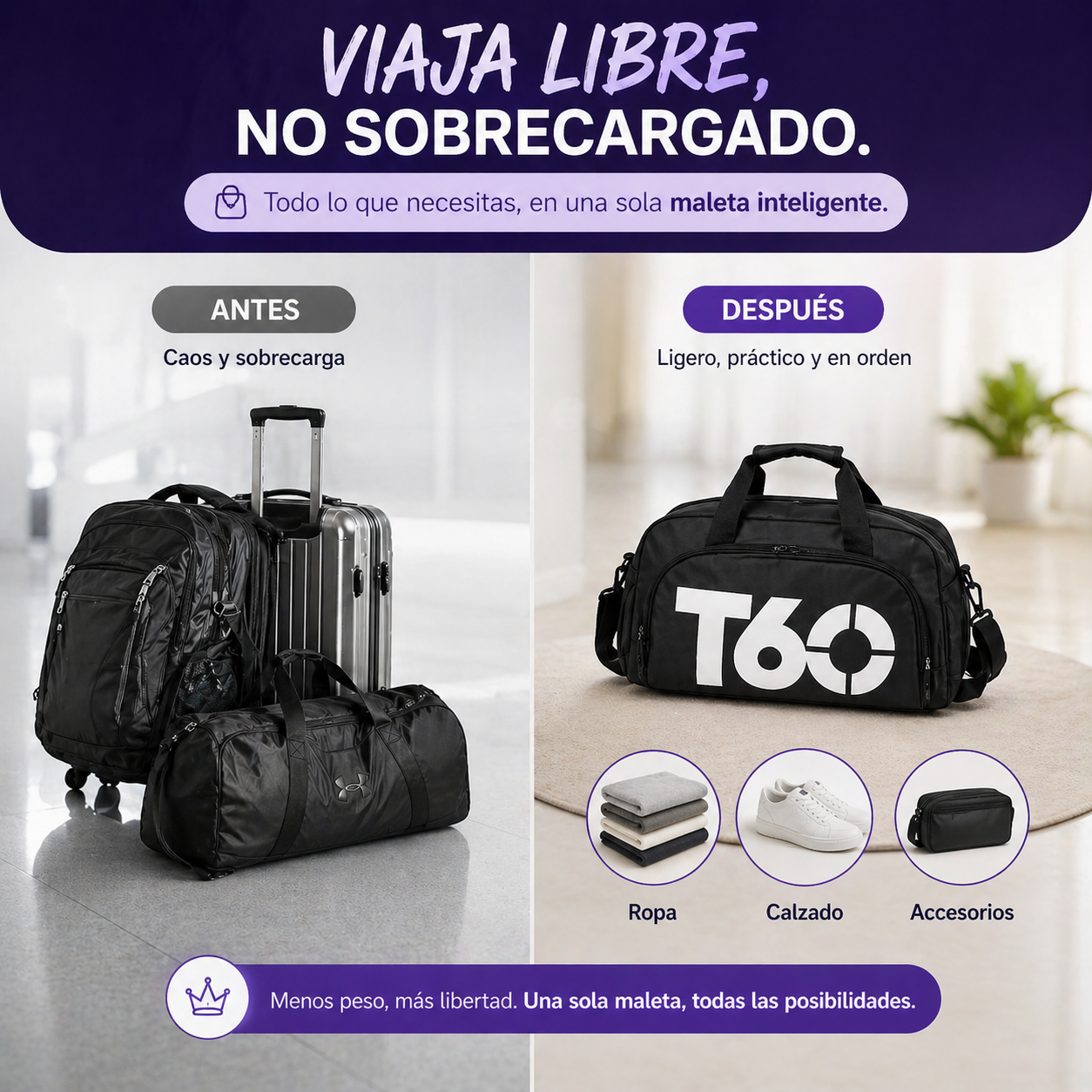 Maleta T60 — Todo lo que necesitas en un solo bolso