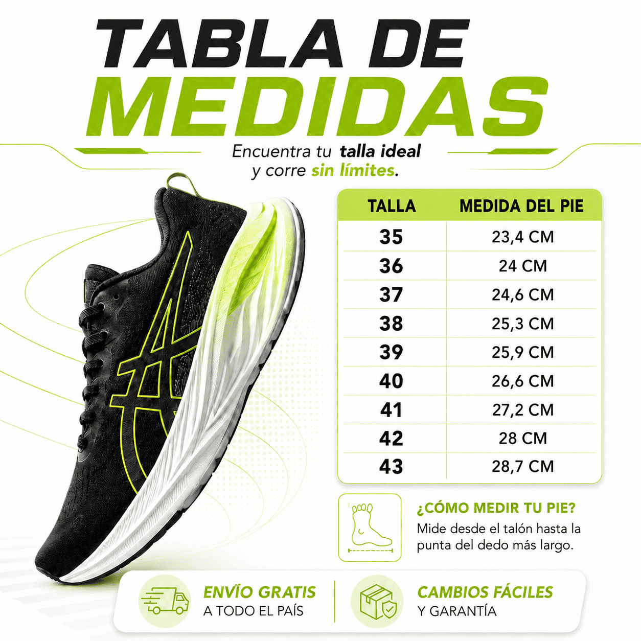 Zapatillas ASICS Adiós al DOLOR de pies