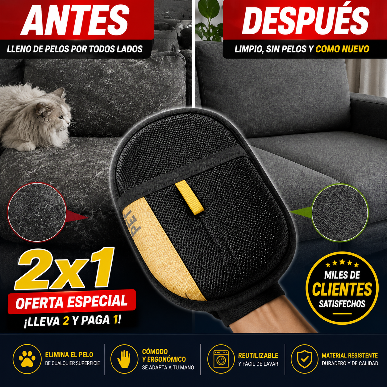 Guante Anti Pelos Mascotas
