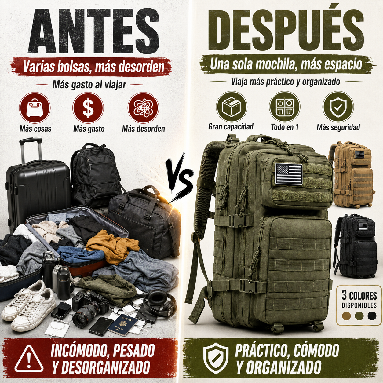 Mochila Militar 50L Deportiva
