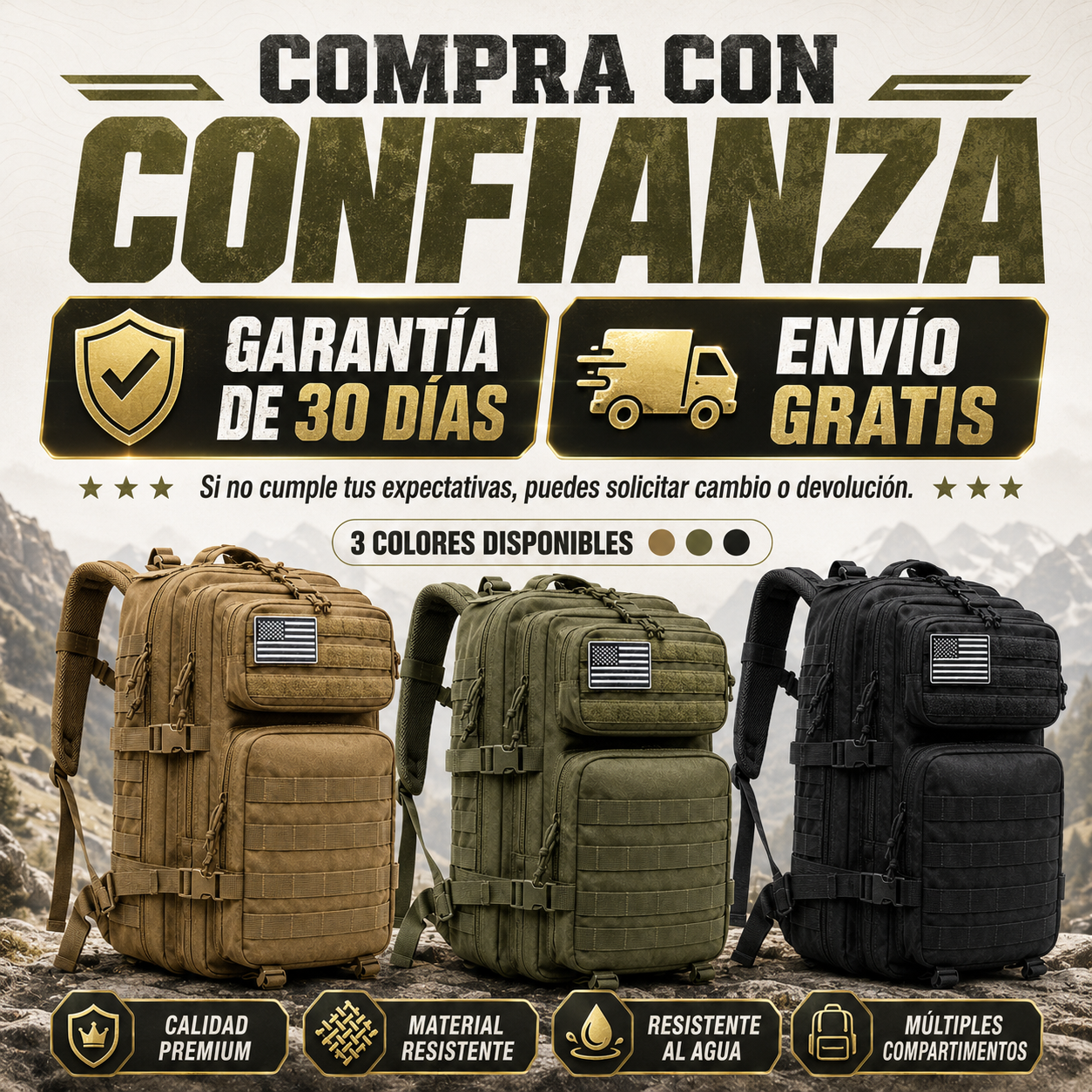 Mochila Militar 50L Deportiva